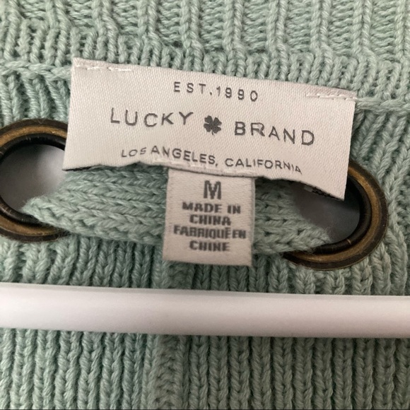 Lucky Brand Lace Up Back Boho Sweater - Picture 4 of 6